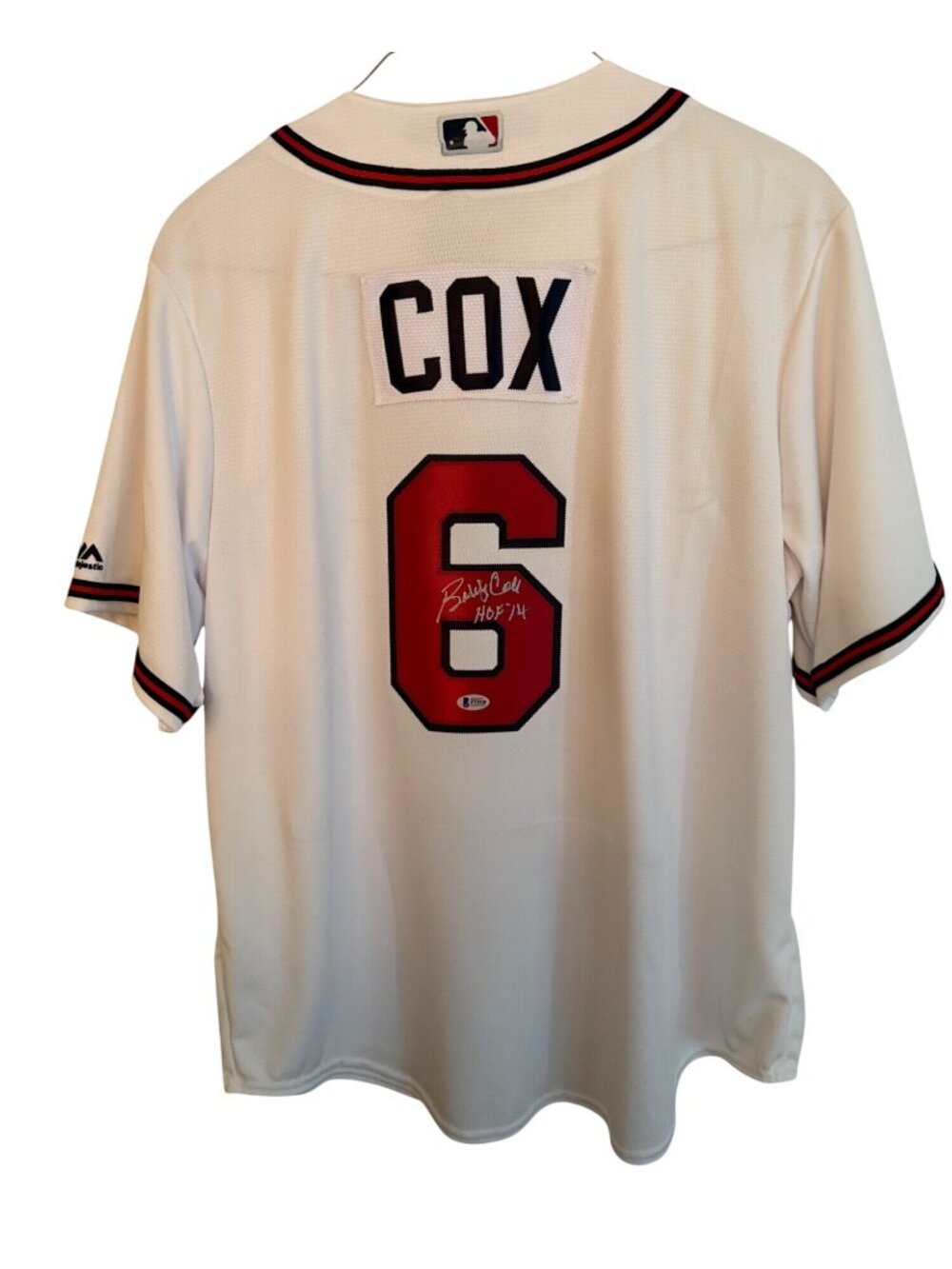 Bobby Cox Signed Jersey Braves HOF Inscription Majestic Beckett COA White XL